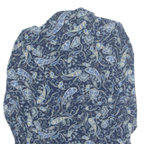 H&M Womens Cropped Shirt Blue Collared Long Sleeve Paisley UK 10