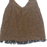 HAYS Womens Camisole Vest Brown V-Neck Animal Print S