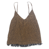 HAYS Womens Camisole Vest Brown V-Neck Animal Print S