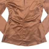 Womens Blouse Brown Long Sleeve S