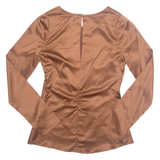 Womens Blouse Brown Long Sleeve S