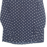 Womens Printed Shirt Blue Collared Long Sleeve Spotted M