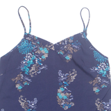 NEW LOOK Womens Camisole Vest Blue V-Neck Floral UK 10