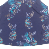 NEW LOOK Womens Camisole Vest Blue V-Neck Floral UK 10