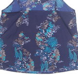NEW LOOK Womens Camisole Vest Blue V-Neck Floral UK 10