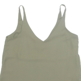 TOPSHOP Crop Petite Womens Camisole Vest Green V-Neck UK 6