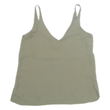 TOPSHOP Crop Petite Womens Camisole Vest Green V-Neck UK 6