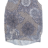 ZEBRA Sheer Womens Printed Vest Blue Crazy Pattern L