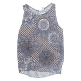 ZEBRA Sheer Womens Printed Vest Blue Crazy Pattern L