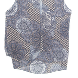 ZEBRA Sheer Womens Printed Vest Blue Crazy Pattern L