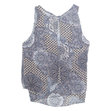 ZEBRA Sheer Womens Printed Vest Blue Crazy Pattern L