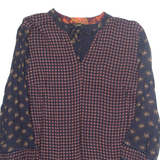 MORE&MORE Womens Printed Blouse Blue Long Sleeve Crazy Pattern M