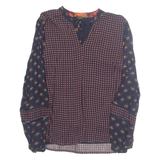 MORE&MORE Womens Printed Blouse Blue Long Sleeve Crazy Pattern M