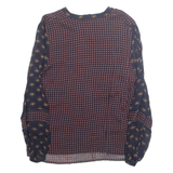 MORE&MORE Womens Printed Blouse Blue Long Sleeve Crazy Pattern M