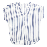 H&M Womens Printed Blouse Blue Striped L