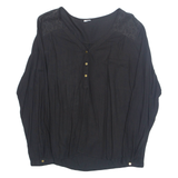 Womens Top Black V-Neck Long Sleeve L