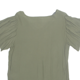 Womens Top Green V-Neck Viscose L