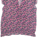 REDOUTE Sheer Womens Printed Blouse Pink V-Neck Floral UK 10
