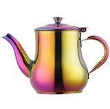 Anygleam Pink Rainbow Stainless Steel Teapot with Filter – Multi-Purpose Kettle for Coffee, Tea, Oil & Seasonings