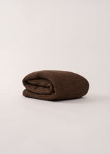 AmourLinen Linen waffle blanket Linen waffle blanket in Mocha Brown Linen waffle blanket in Mocha Brown