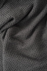 AmourLinen Linen waffle blanket Linen waffle blanket in Charcoal Linen waffle blanket in Charcoal