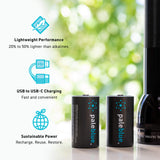 D Rechargeable Batteries USB-C