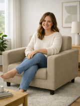 Anyseat 1-Seater Sofa Cover – Plain Beige Style Slipcover for Living Room Chair Protection