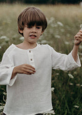 Kid's muslin shirt - White