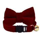 Anypet Stylish Cherry Red Bow Cat Collar – Small Size with Safety Buckle, Bell & Durable Strap