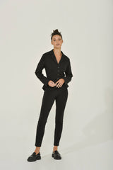 Vintage Black Peplum Jacket w/ Slit Sleeves