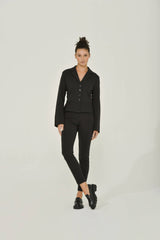 Vintage Black Peplum Jacket w/ Slit Sleeves