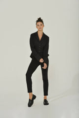Vintage Black Peplum Jacket w/ Slit Sleeves