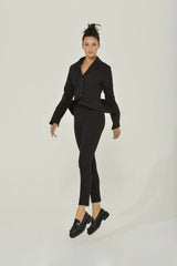 Vintage Black Peplum Jacket w/ Slit Sleeves