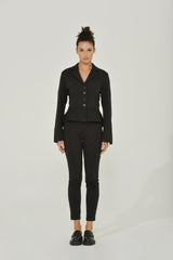 Vintage Black Peplum Jacket w/ Slit Sleeves