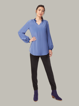 ZINNIA | Cavalier-Sleeves Silk Blouse