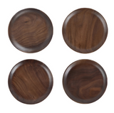 Anygleam Natural Brown 4pcs Wooden Plate Food Kitchen Tableware