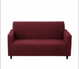 Anyseat 4-Seater Sofa Cover – Plain Wine Red Style Slipcover for Living Room Chair Protection