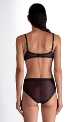 Lustrous Sheer Plunge Underwire Bra