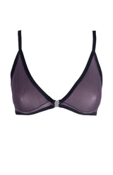 Lustrous Sheer Front Closure Triangle Bra