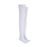 LECHERY® LUSTROUS SILKY SHINY THIGH HIGHS • WHITE
