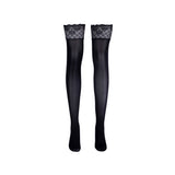 LECHERY® LUSTROUS SILKY SHINY THIGH HIGHS • BLACK