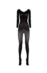 Lustrous Silky Sheer Off-the-shoulder Bodystocking
