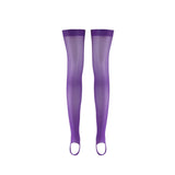 LECHERY® LUSTROUS SILKY SHINY STIRRUP THIGH HIGHS • PURPLE