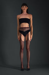 LECHERY® FISHNET SUSPENDER CROTCHLESS TIGHTS