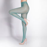 LECHERY® LUSTROUS SILKY SHINY 40 DENIER SEMI-OPAQUE PANTYHOSE TIGHTS • GREEN