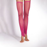 LECHERY® LUSTROUS SILKY SHINY STIRRUP THIGH HIGHS • PINK