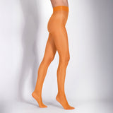 LECHERY® LUSTROUS SILKY SHINY 40 DENIER SEMI-OPAQUE PANTYHOSE TIGHTS • ORANGE