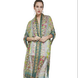 Anyyou 100% Mulberry Silk Green Scarf Women Luxury Long Shawl – Beach Wear, Swimwear Cover Up, Pashmina Face Shield Foulard Fashion Accessory