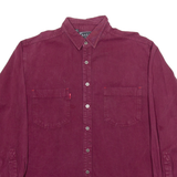 BASIC Mens Plain Shirt Red Long Sleeve L