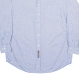 TOMMY HILFIGER Mens Shirt Blue Check Long Sleeve L